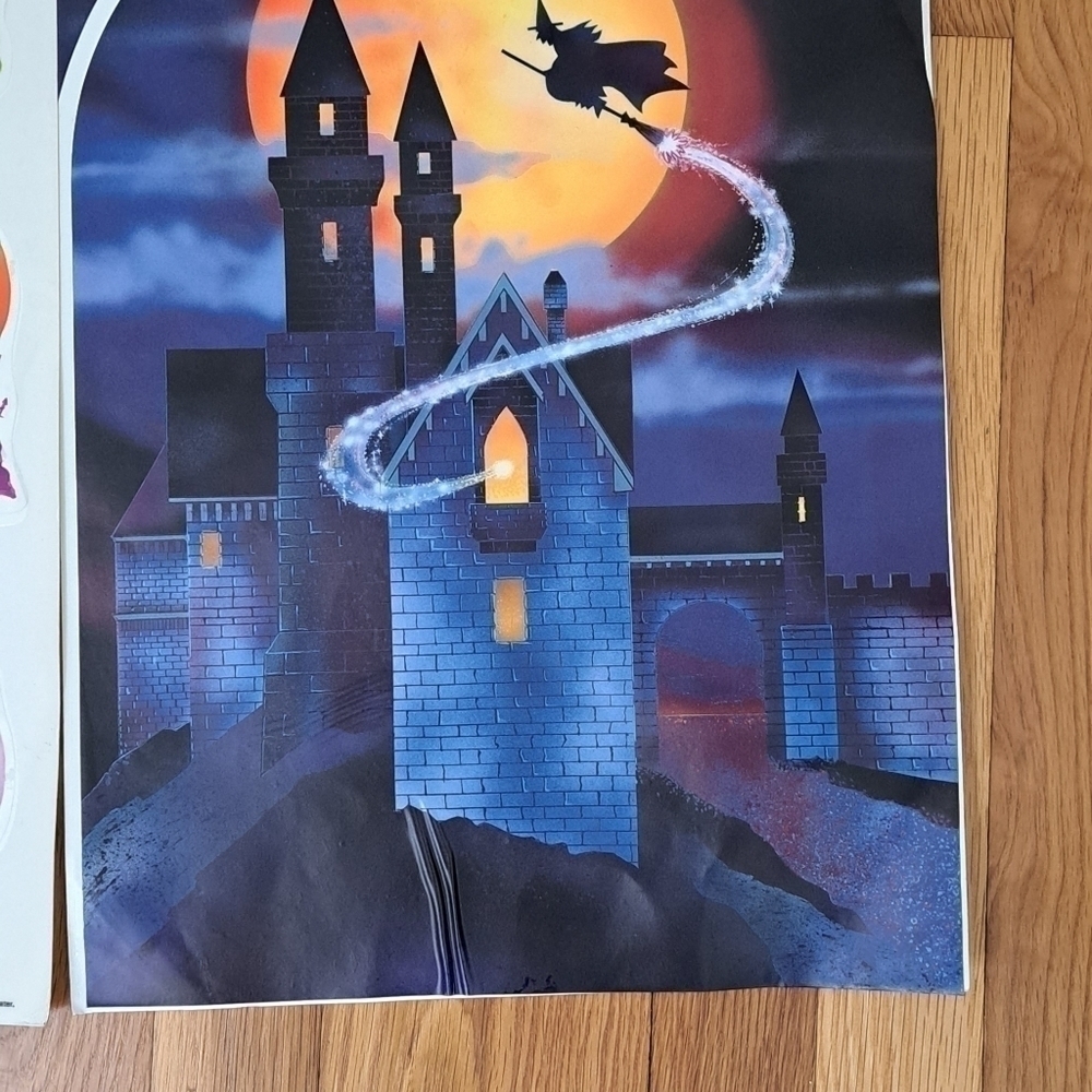 Vintage Halloween Window Clings Lot of 4 Sheets Witch Ghost Skeleton Pumpkin - Picture 16 of 16